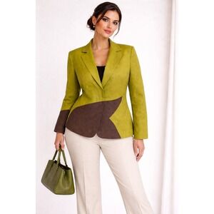 Vintage 80's Sz 16 Harve Bendard Green Statement Maximalist, Jacket Blazer